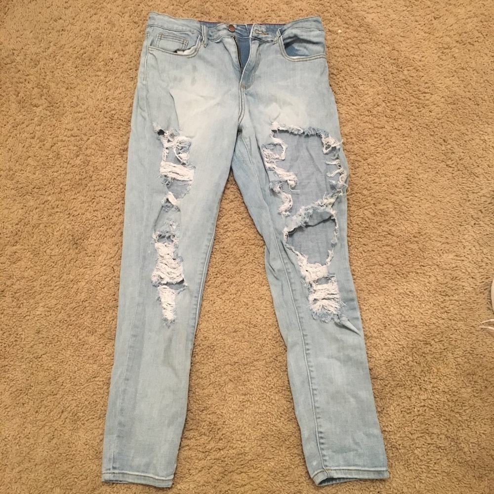 High Waisted Ripped Jeans